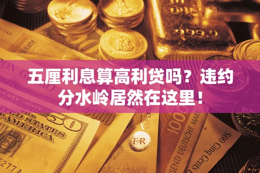 武汉五厘利息算高利贷吗？违约分水岭居然在这里！