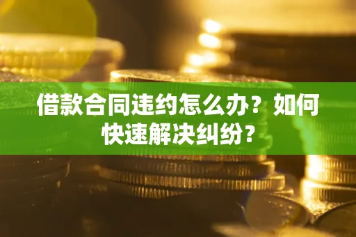 武汉借款合同违约怎么办？如何快速解决纠纷？