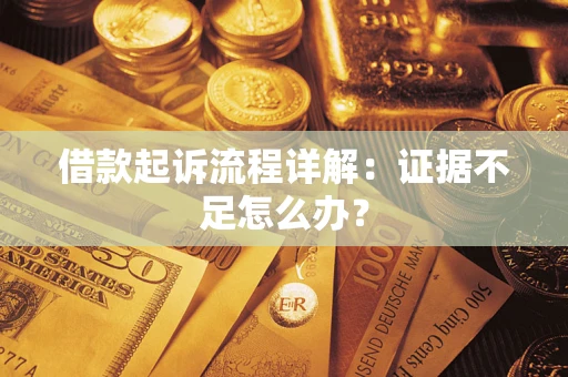 武汉借款起诉流程详解：证据不足怎么办？