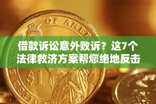 武汉借款诉讼意外败诉？这7个法律救济方案帮您绝地反击！