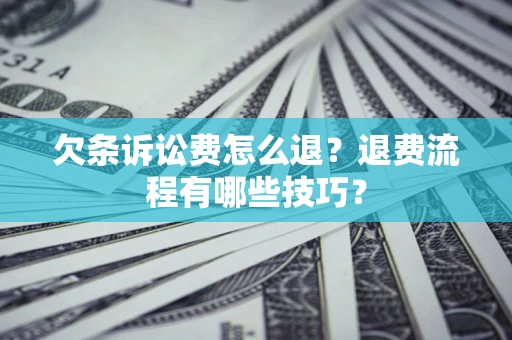 武汉欠条诉讼费怎么退？退费流程有哪些技巧？