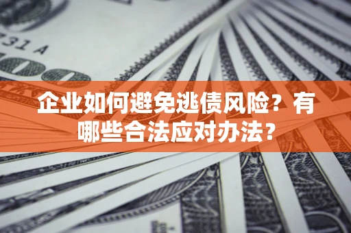 武汉企业如何避免逃债风险？有哪些合法应对办法？