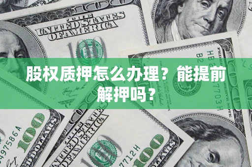 武汉股权质押怎么办理？能提前解押吗？